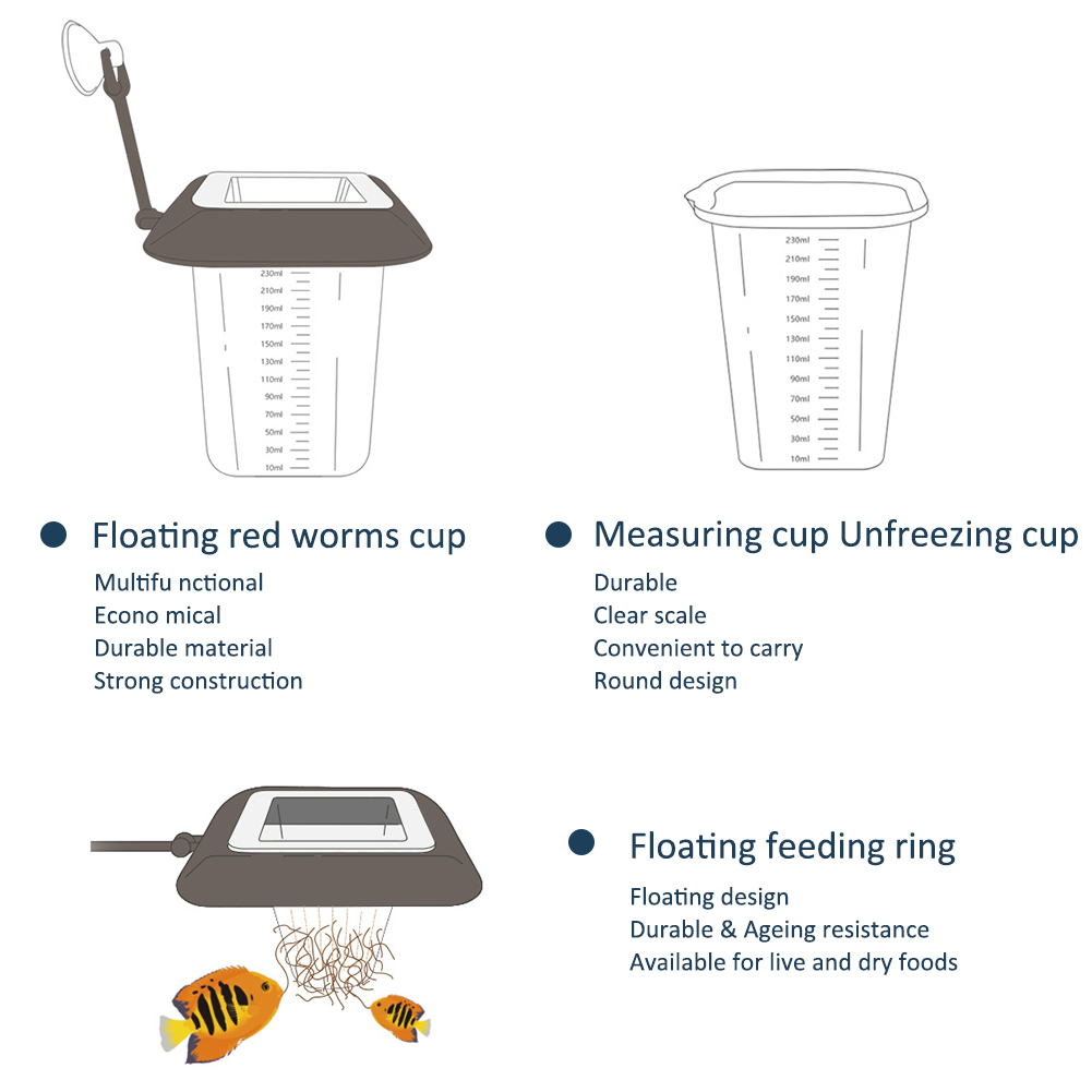 Fish Tank Feeder Red Worm Cup  - огляд і ціна Aquarium Plant Red