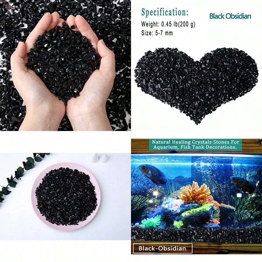 Natural Black Obsidian Crystal - огляд і ціна Aquarium Plant Gravel